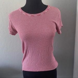 Brandy Melville red and white striped shirt